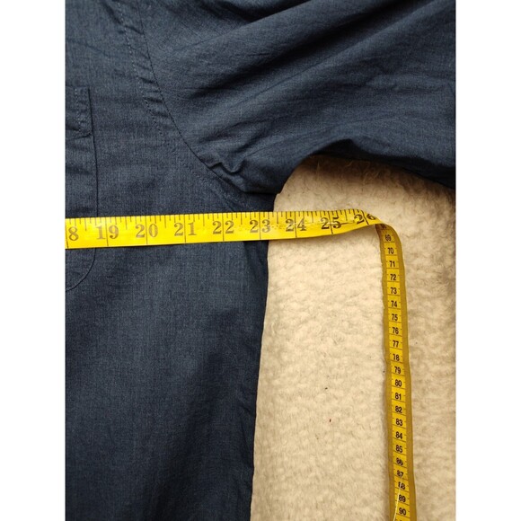 Old Navy Men Shirt Large Blue Cotton Blend Long Sleeve Button Down Regular Fit - Picture 9 of 16